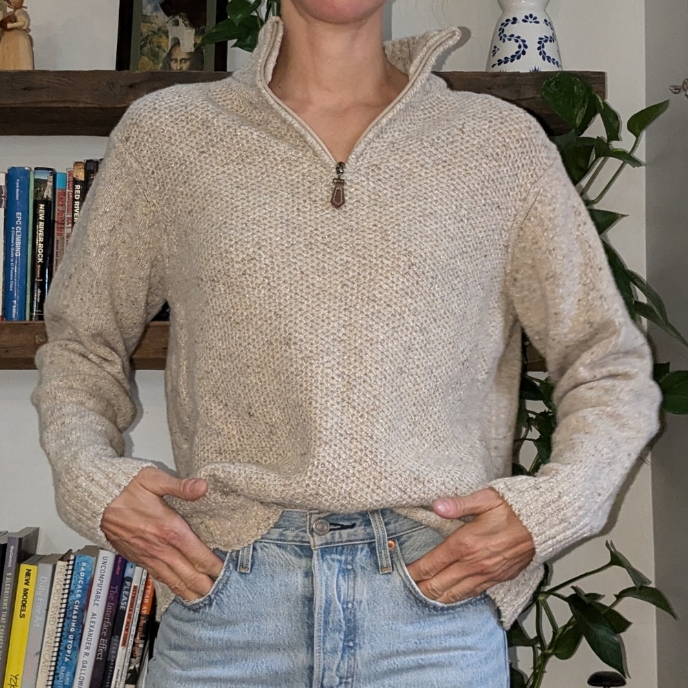 Italian 1/4 zip wool blend sweater